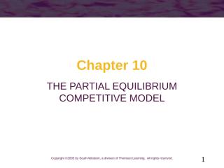 ch10 THE PARTIAL EQUILIBRIUM COMPETITIVE MODEL.ppt