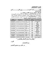 خطاب لادارة مرور الرياض لتسجيل 9 سيارات.doc